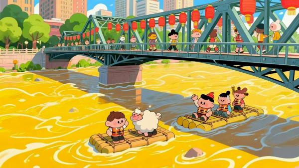 羊皮筏子+中山桥跟拍