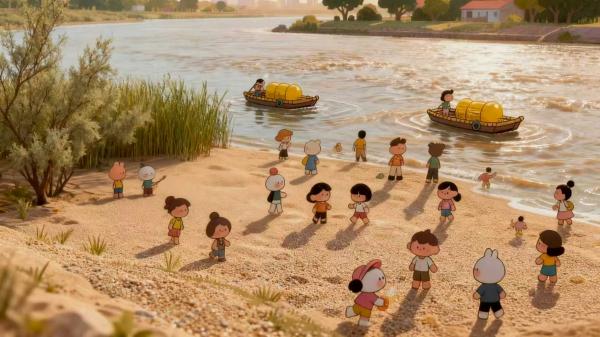 羊皮筏子+黄河沙滩跟拍